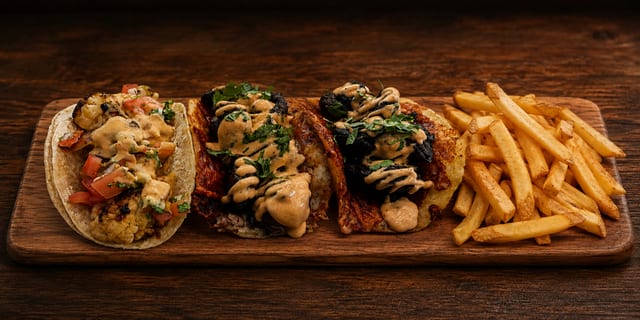 Three Tacos Deluxe.